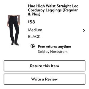High Waist Straight Leg Courderoy